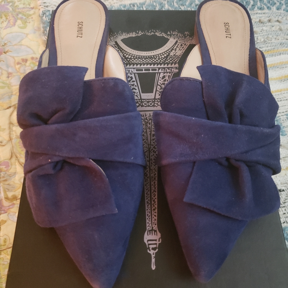 Schultz Suede Knot Mules